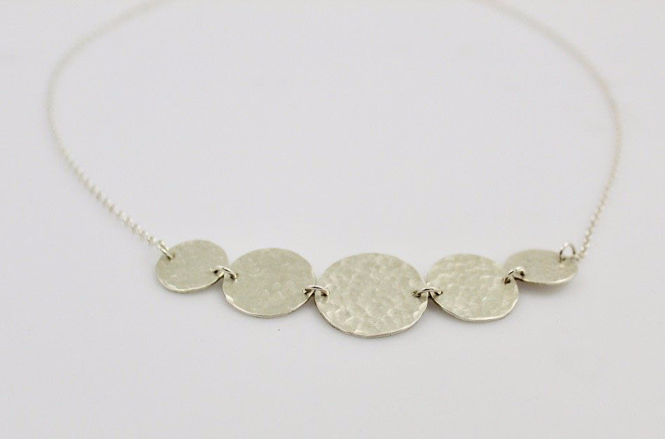 Sterling Silver Five Disc Necklace