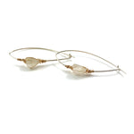 Latched Almond Earrings with Golden Rutile Quartz Stone