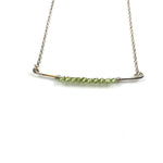 Peridot on a Sterling Silver Bar Necklace