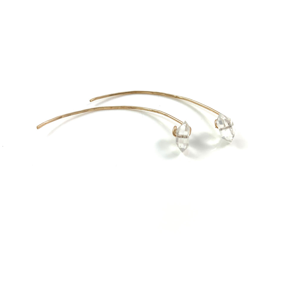 Herkimer Diamond Arc Earrings
