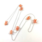 Seven Channel Island Long Necklace - Coral