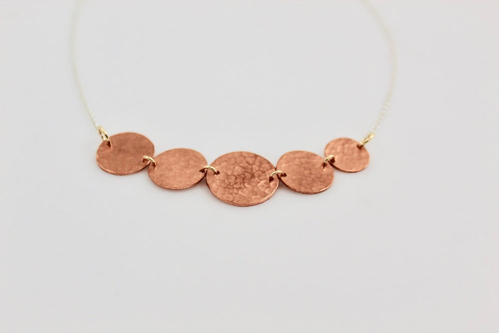 Copper Five Disc Necklace