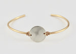 14k Gold Fill Skinny Cuff with Large Silver Disc
