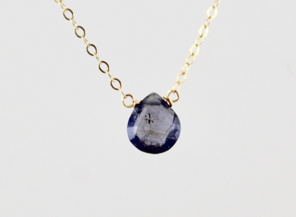 Simple Stone Necklace - Iolite