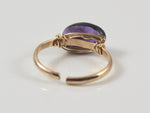 Adjustable Stone Ring - Amethyst