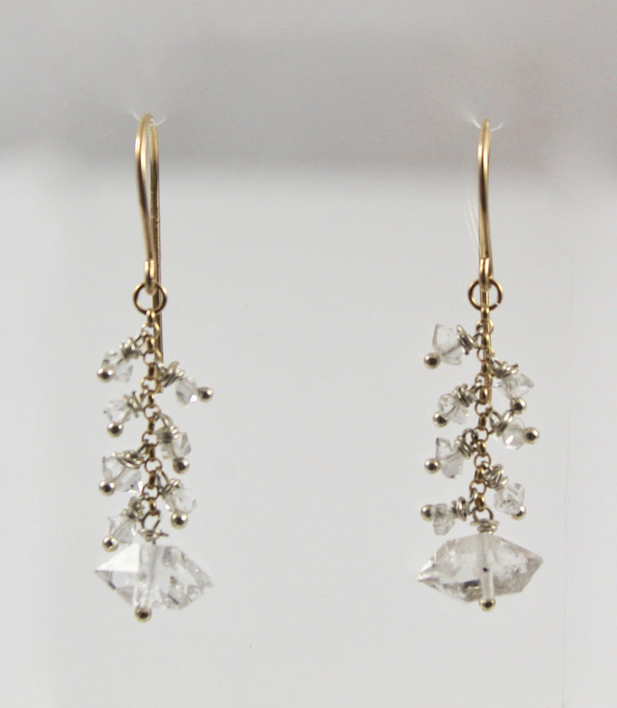 Herkimer Diamond Long Dangle Earrings
