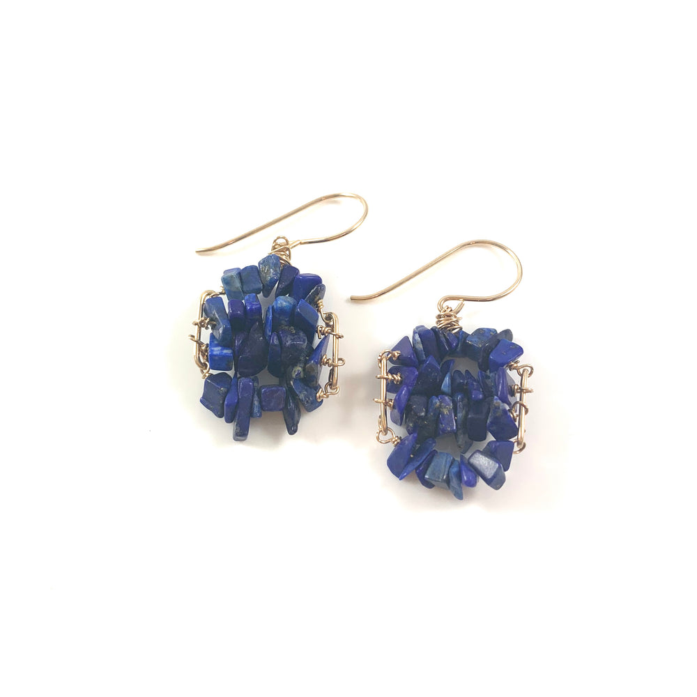 Square Lapis Lazuli Earrings