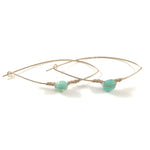 Latched Almond Earrings with Amazonite