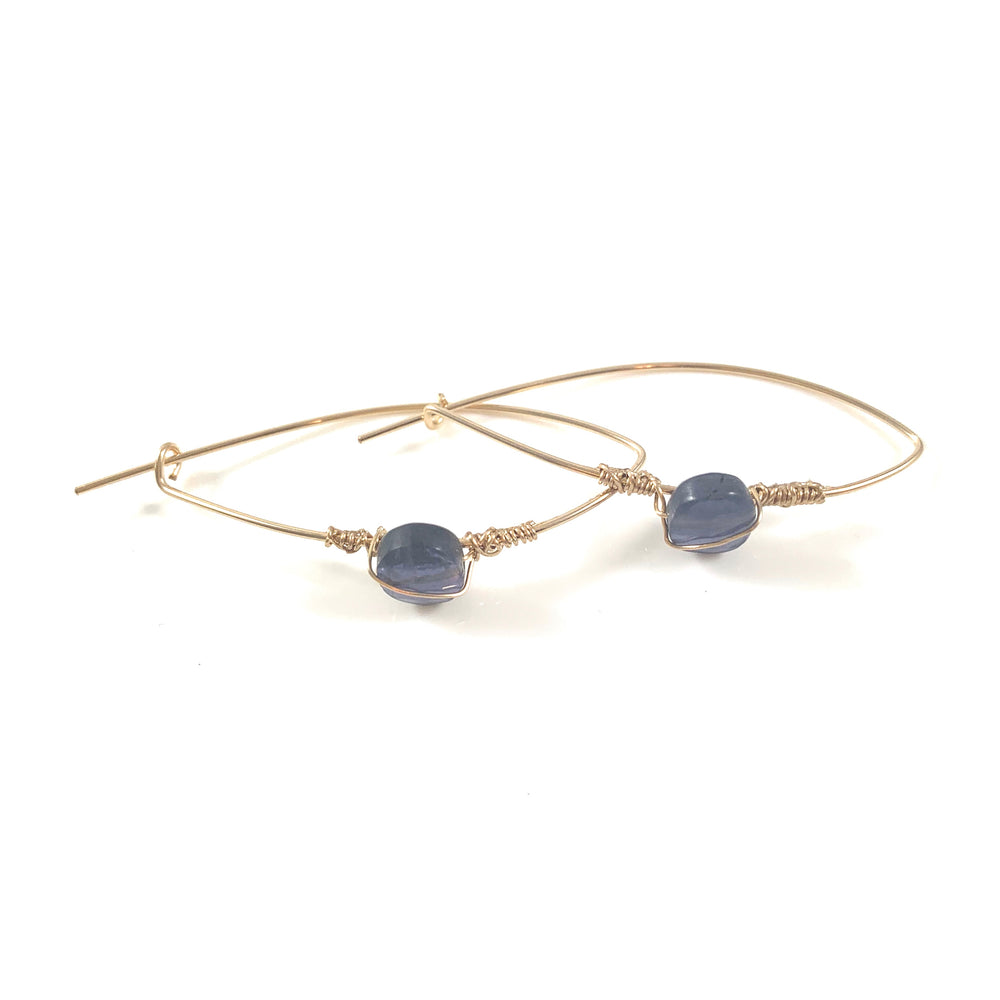 Latched Almond Earrings with Iolite