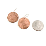 Single XLarge Copper Disc Earrings