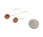 Long Mini Midi Copper Disc Earrings