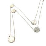 Sterling Silver Five Disc Long Necklace