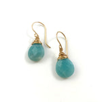 14k Gold Filled Wire Wrapped Amazonite Earrings