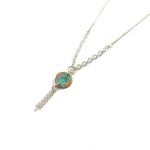 Green Patina Copper Disc Cable & Rolo Chain Necklace