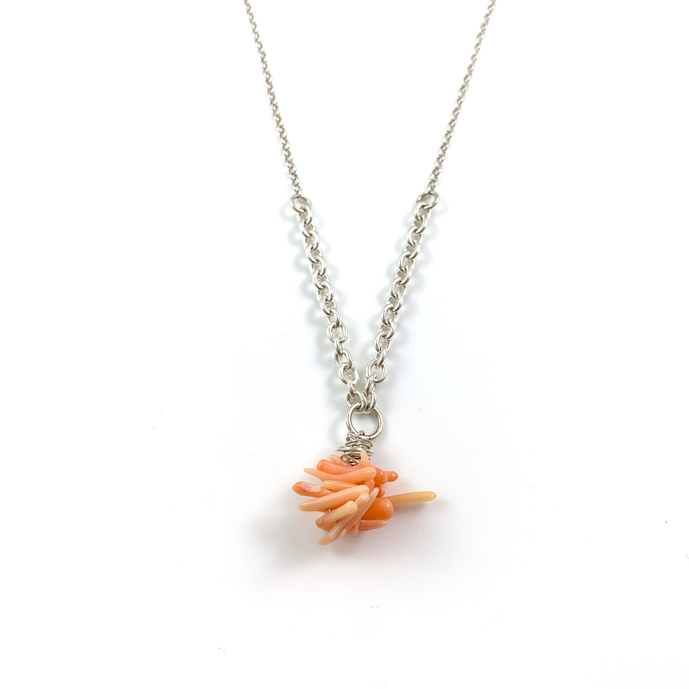 Coral Cable & Rolo Chain Necklace