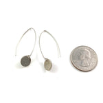 Mini Sterling Silver Disc Long Earrings
