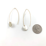 Mini Midi Sterling Silver Disc with 14k Gold Fill Hook Earrings