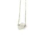 Simple Stone Necklace - White Moonstone