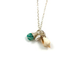 Sterling Silver Beach Treasure Clamshell Charm and Amazonite Necklace