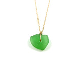 Simple Green Beach Glass Necklace