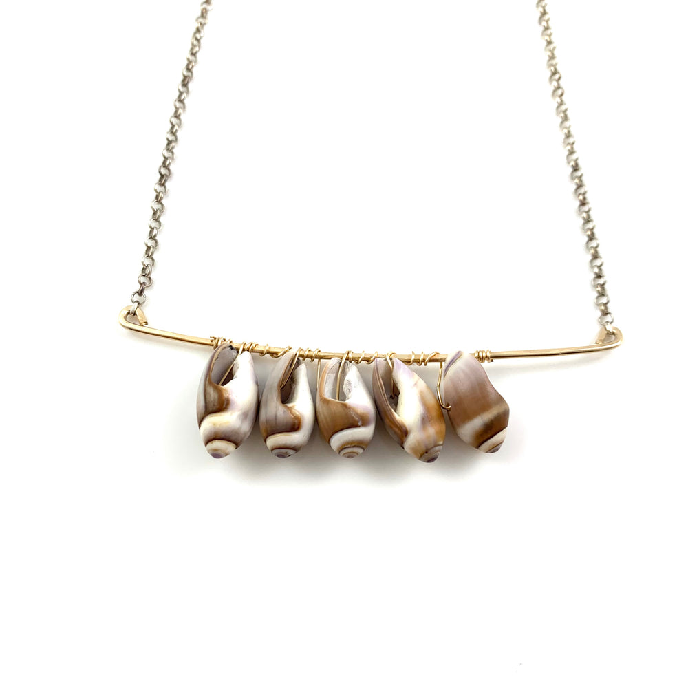 Five Shell Bar Necklace