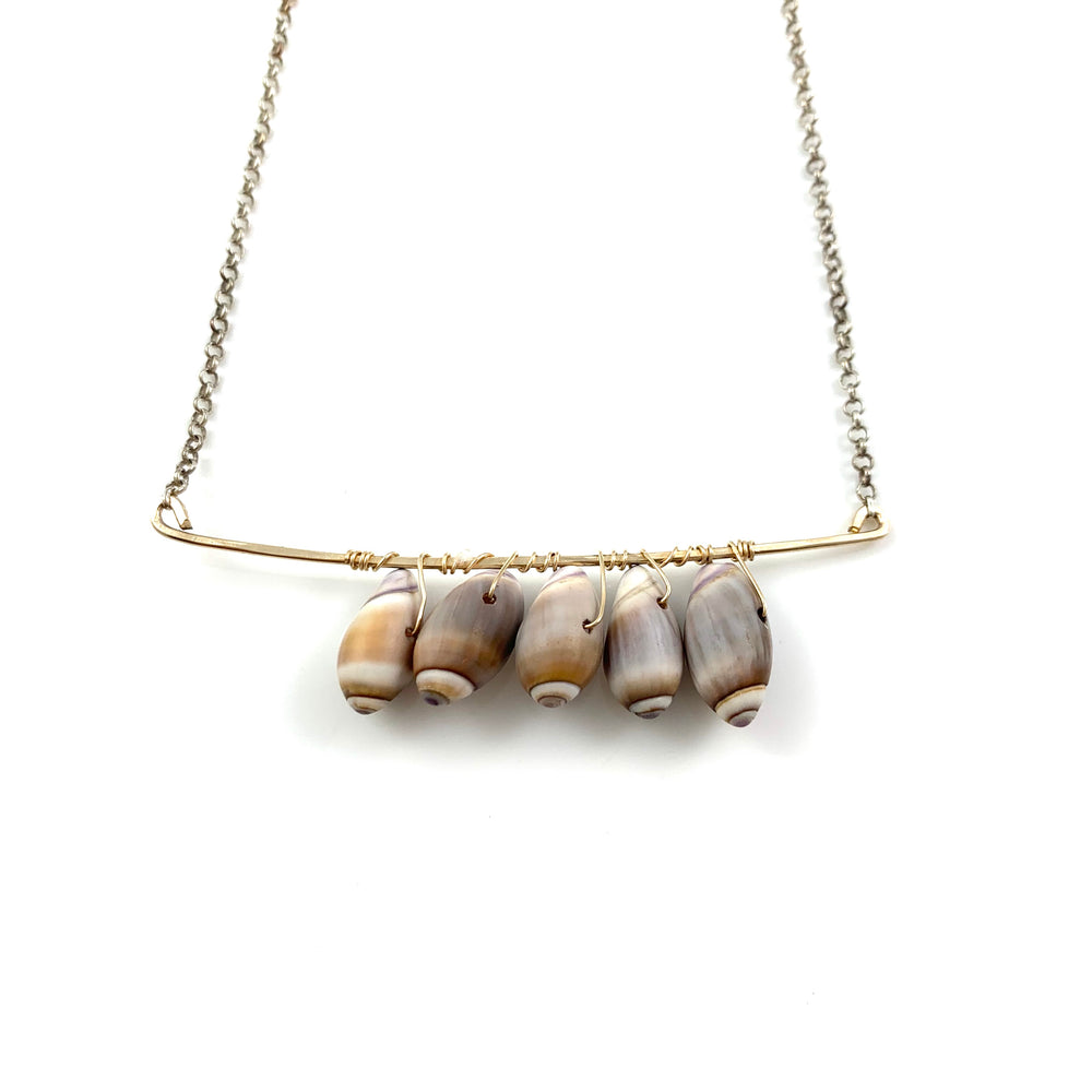 Five Shell Bar Necklace