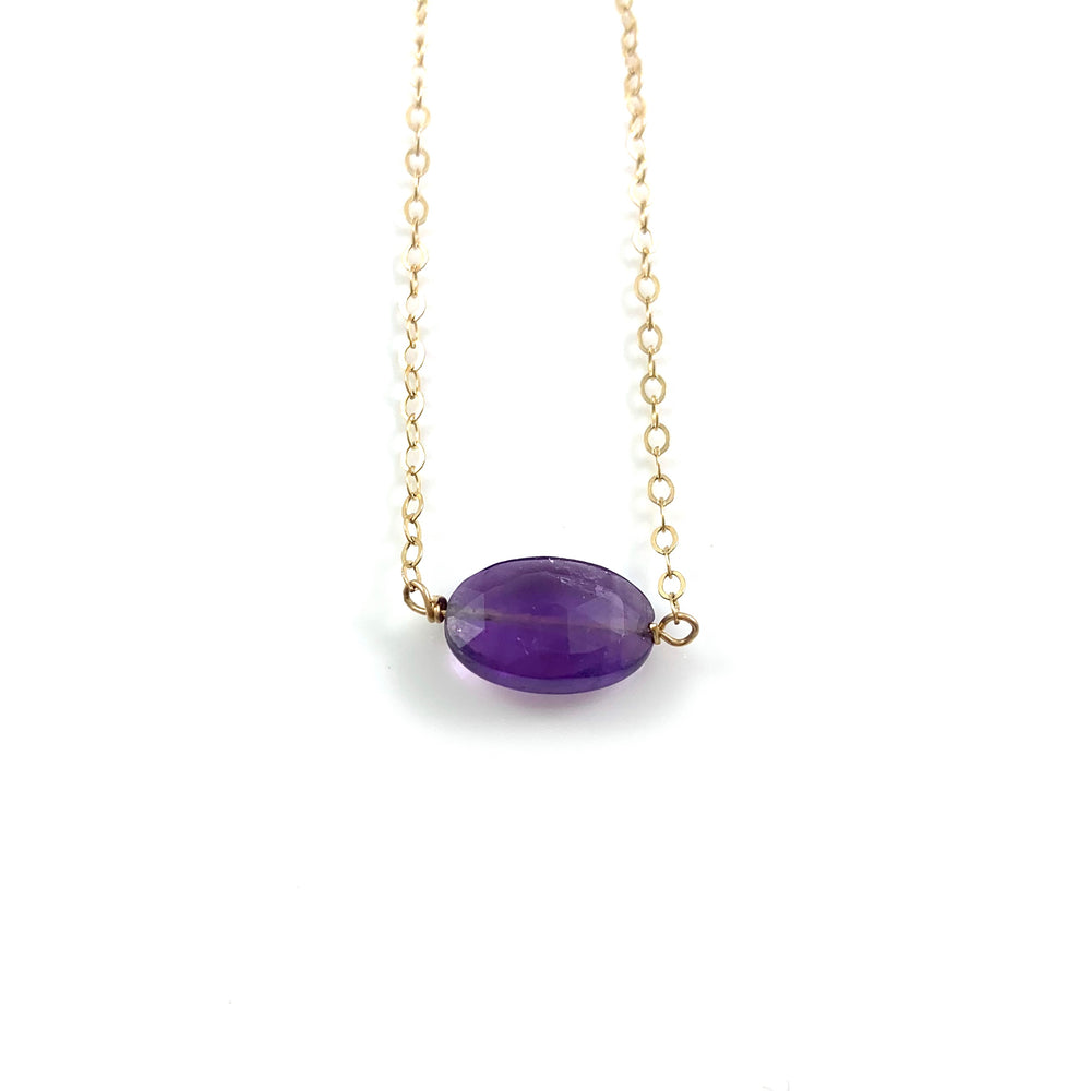 Simple Stone Necklace - Amethyst