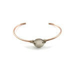Rose Gold Fill Skinny Cuff with Sterling Disc