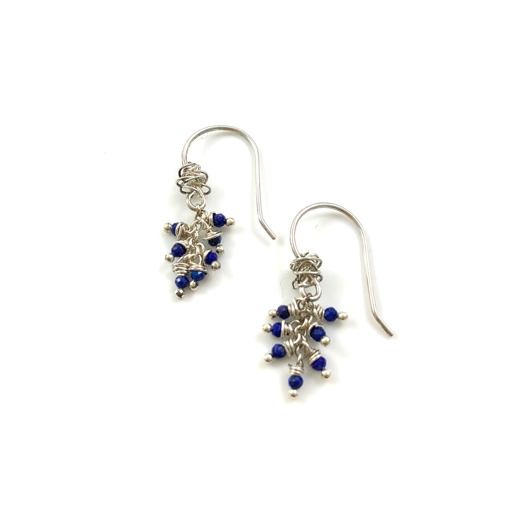 Seven Stone Lapis Lazuli Earrings