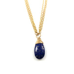 14k Gold Filled Lapis Lazuli Teardrop Necklace