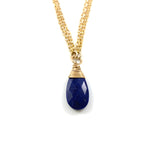 14k Gold Filled Lapis Lazuli Teardrop Necklace