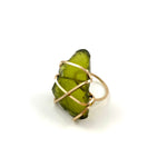 14k Gold Fill Moss Green Beach Glass Ring Size 6.25
